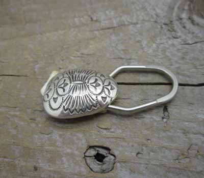 Native American  - Silver Stamped keychain C